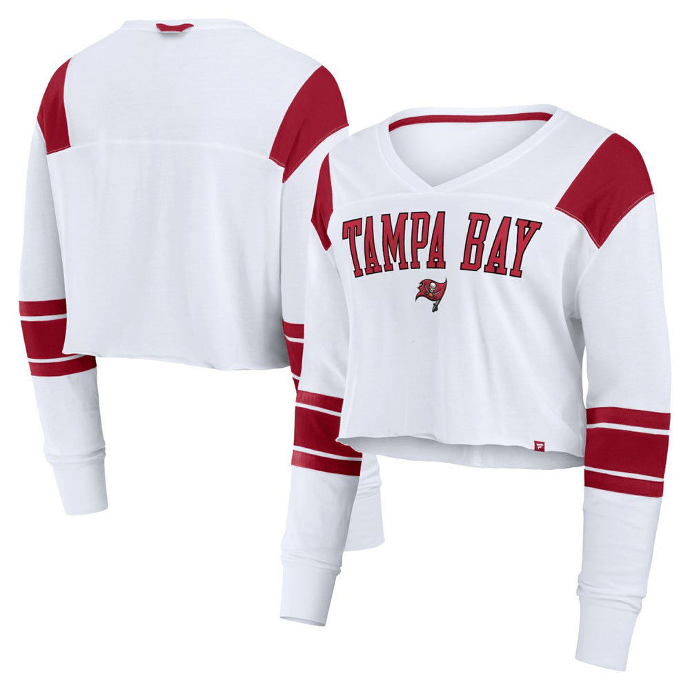Women's Stretch Cropped Fashion Long Sleeve T-Shirt - Tampa Bay Buccaneers