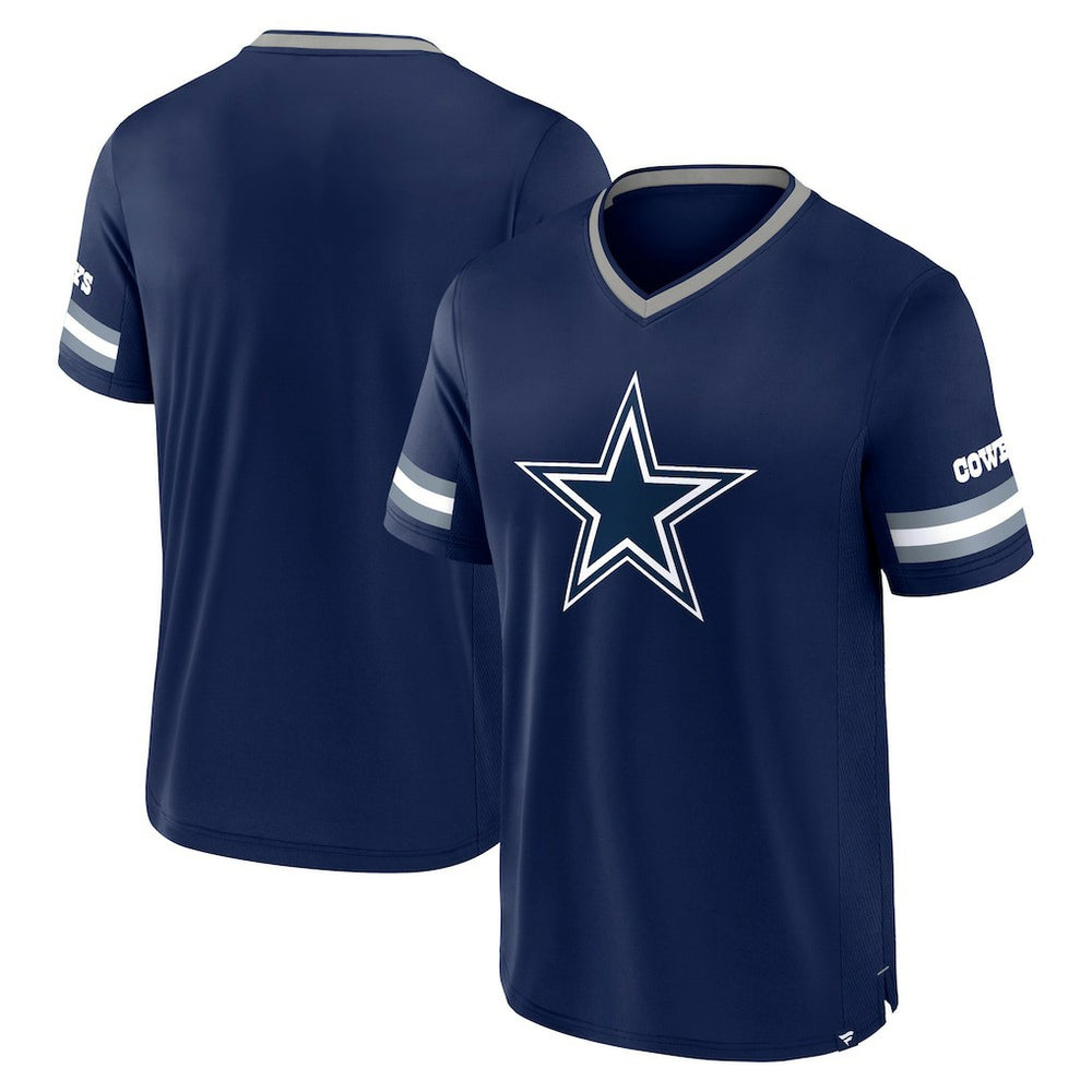 Stripe Stacking V-Neck T-Shirt - Dallas Cowboys