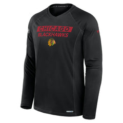 NHL Black Chicago Blackhawks Fanatics Authentic Pro Rink Tech Long Sleeve T-Shirt