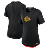 NHL Black Chicago Blackhawks Fanatics Women's Authentic Pro Rink T-Shirt