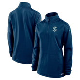 NHL Deep Sea Blue Seattle Kraken Fanatics Women's Authentic Pro Rink Lightweight Quarter-Zip Pullover Sweatshirt