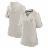 NHL Cream Vegas Golden Knights Fanatics Women's Authentic Pro Road Fashion V-Neck Hoodie T-Shirt