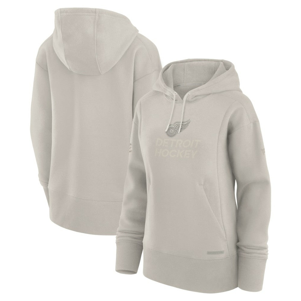 NHL Cream Detroit Red Wings Fanatics Women's Authentic Pro Road Pullover Hoodie