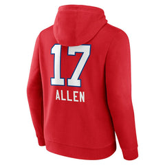 Josh Allen Team Wordmark Player Name & Number Pullover Hoodie - Buffalo Bills