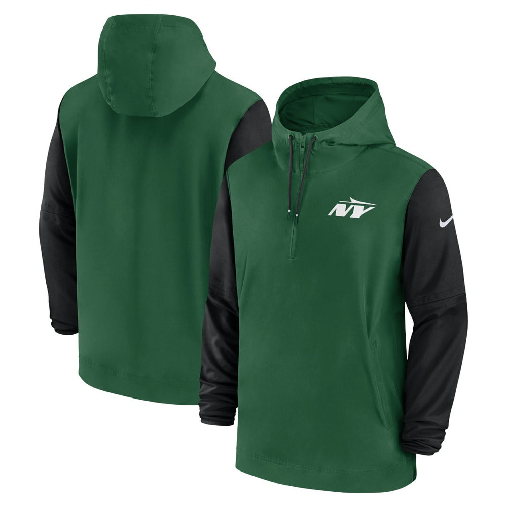 2024/25 Sideline Pre-Game Player 1/2-Zip Hoodie Jacket - New York Jets