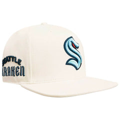 NHL Cream Seattle Kraken Pro Standard Retro Classic Logo Snapback Hat