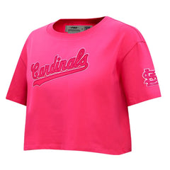 MLB St. Louis Cardinals Pro Standard Women's Triple Pink Boxy Cropped T-Shirt