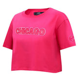 MLB Chicago Cubs Pro Standard Women's Triple Pink Boxy Cropped T-Shirt
