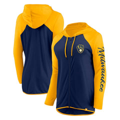 MLB Milwaukee Brewers Fanatics Women's Script Sleeve Full-Zip Hoodie