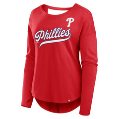 MLB Philadelphia Phillies Fanatics Women's Core Boat Neck Long Sleeve T-Shirt
