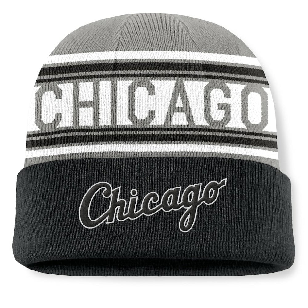 MLB Chicago White Sox Fanatics Fundamental Team Stripe Cuffed Knit Hat