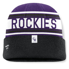 MLB Colorado Rockies Fanatics Fundamental Team Stripe Cuffed Knit Hat