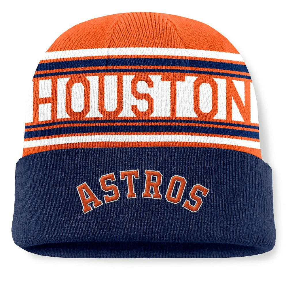 MLB Houston Astros Fanatics Fundamental Team Stripe Cuffed Knit Hat