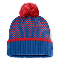 MLB Chicago Cubs Fanatics Women's Fundamental Jacquard Cuffed Knit Hat with Pom