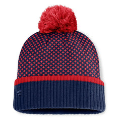 MLB Boston Red Sox Fanatics Women's Fundamental Jacquard Cuffed Knit Hat with Pom