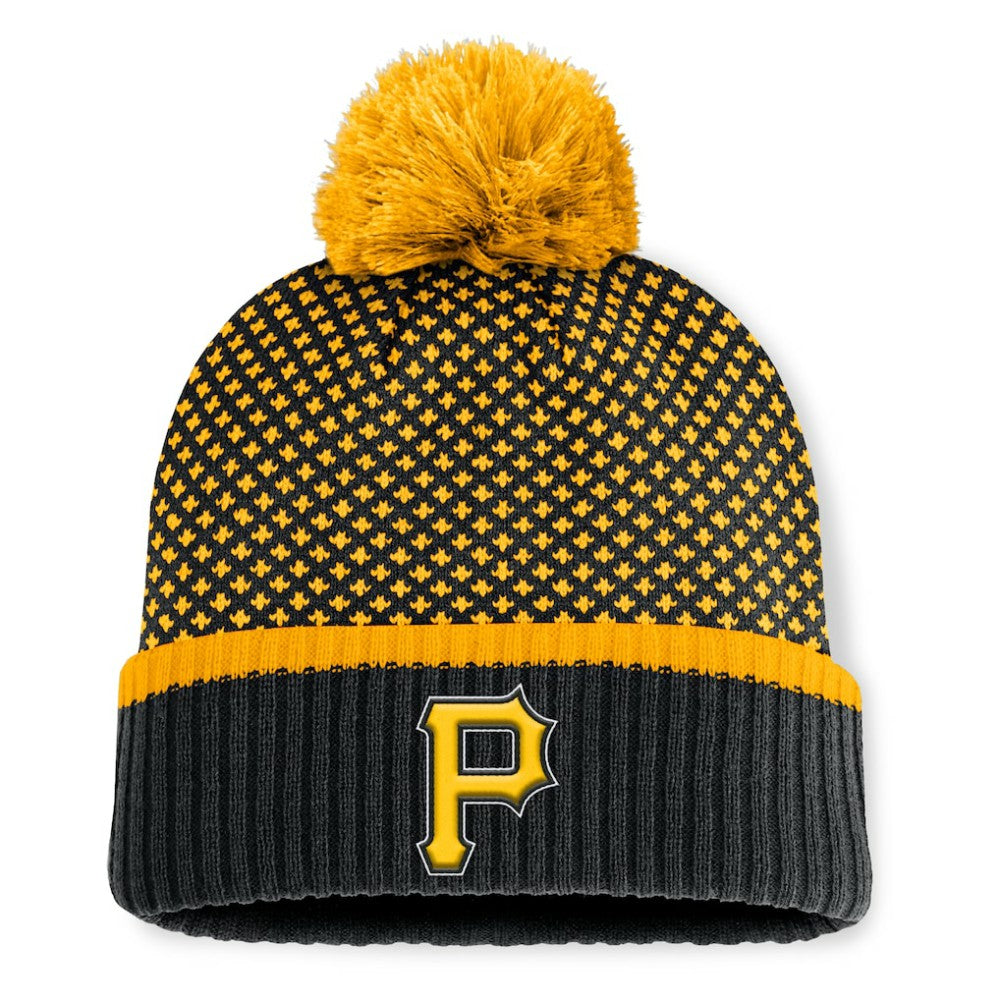 MLB Pittsburgh Pirates Fanatics Women's Fundamental Jacquard Cuffed Knit Hat with Pom