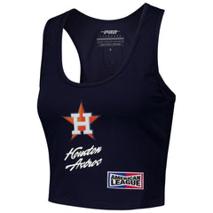 MLB Houston Astros Pro Standard Women's Fast Lane Fitted Tri-Blend Cropped Tank Top