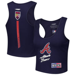 MLB Atlanta Braves Pro Standard Women's Fast Lane Fitted Tri-Blend Cropped Tank Top