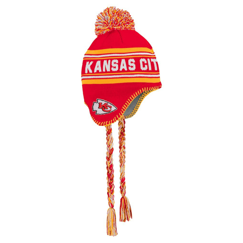 Youth Jacquard Tassel Knit Hat with Pom - Kansas City Chiefs
