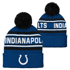 Preschool Jacquard Cuffed Knit Hat with Pom - Indianapolis Colts