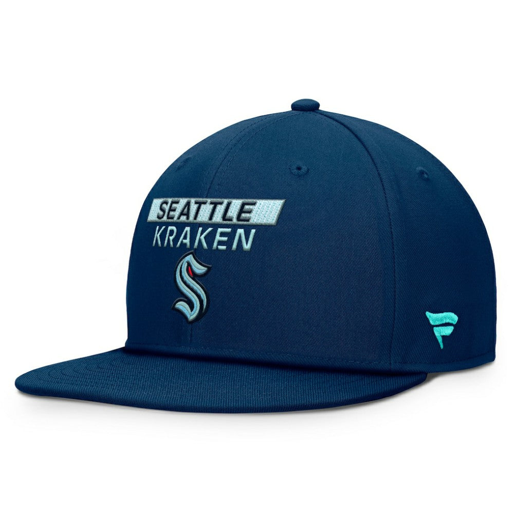 NHL Deep Sea Blue Seattle Kraken Fanatics Authentic Pro Prime Snapback Hat