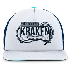 NHL White/Deep Sea Blue Seattle Kraken Fanatics Authentic Pro Hometown Rink Foam Trucker Snapback Hat