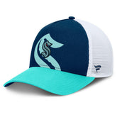 NHL Deep Sea Blue/Light Blue Seattle Kraken Fanatics Authentic Pro A-Frame Rink Adjustable Hat