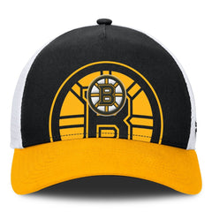 NHL Black/Gold Boston Bruins Fanatics Authentic Pro A-Frame Rink Adjustable Hat