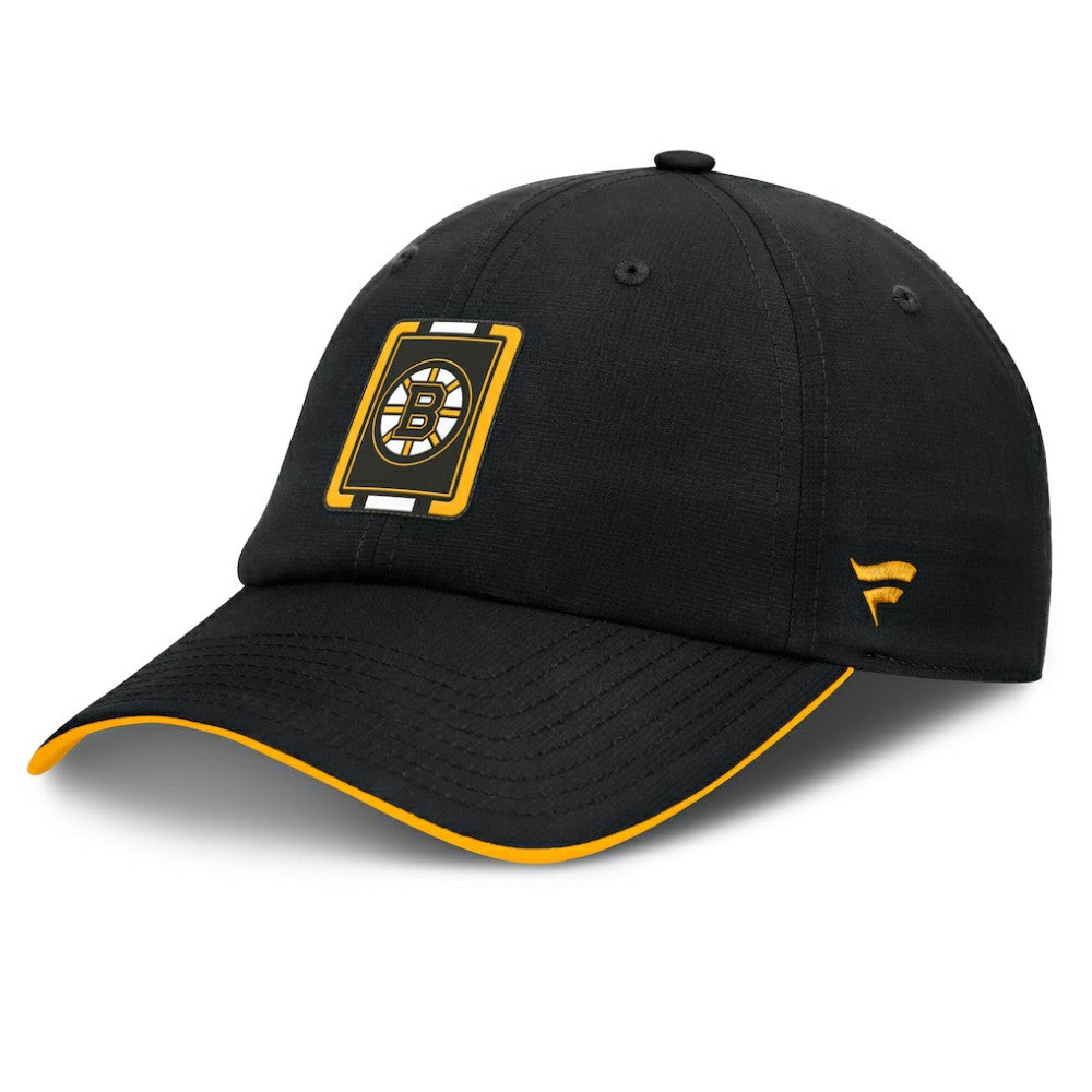 NHL Black/Gold Boston Bruins Fanatics Authentic Pro Ripstop Adjustable Hat