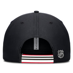 NHL Black/Red Chicago Blackhawks Fanatics Authentic Pro Ripstop Adjustable Hat