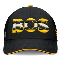 NHL Black/Gold Boston Bruins Fanatics Authentic Pro Rink Team Code Flex Hat