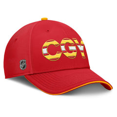 NHL Red/Gold Calgary Flames Fanatics Authentic Pro Rink Team Code Flex Hat
