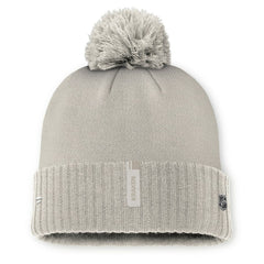 NHL Tan Seattle Kraken Fanatics Women's Authentic Pro Road Cuffed Knit Hat with Pom