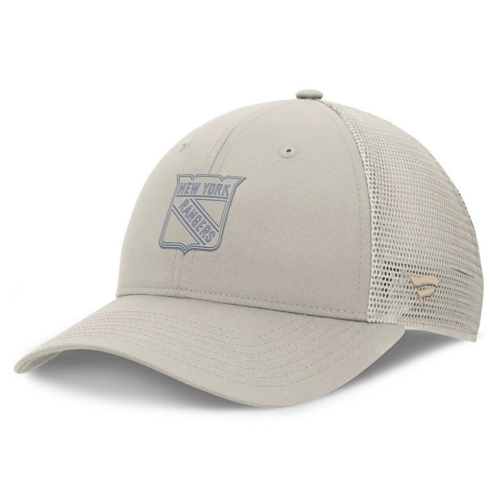 NHL Tan New York Rangers Fanatics Women's Authentic Pro Road Trucker Adjustable Hat