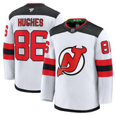 NHL White Jack Hughes New Jersey Devils Fanatics Away Premium Jersey