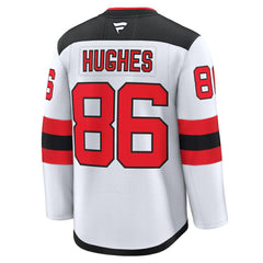 NHL White Jack Hughes New Jersey Devils Fanatics Away Premium Jersey