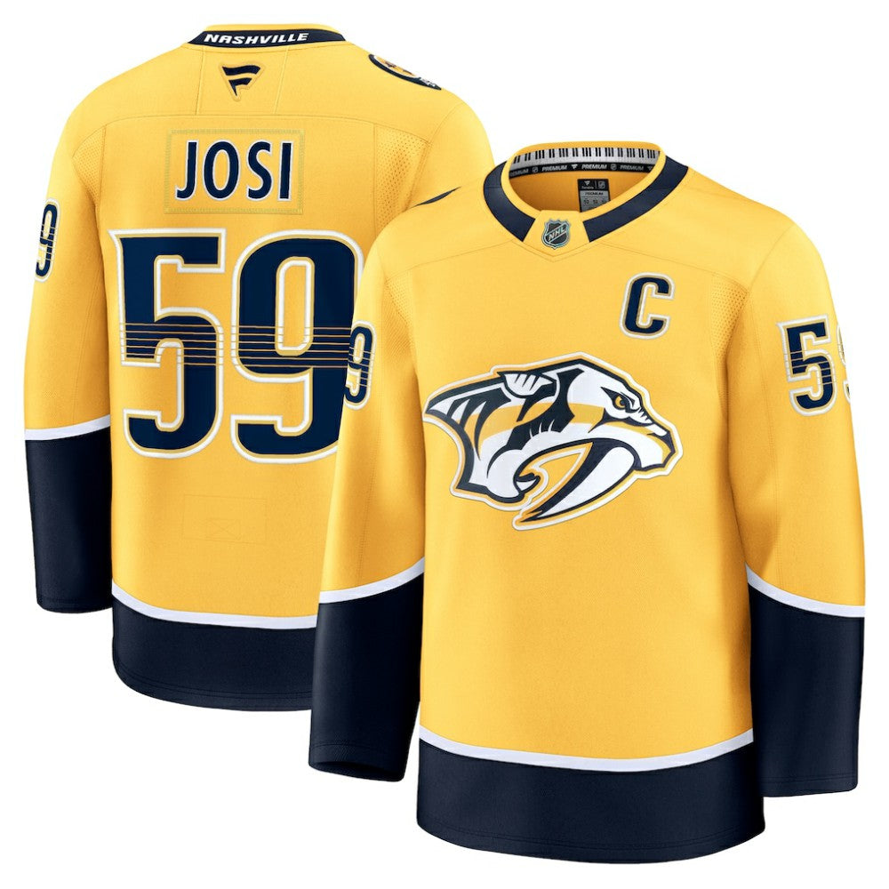NHL Yellow Roman Josi Nashville Predators Fanatics Home Premium Jersey