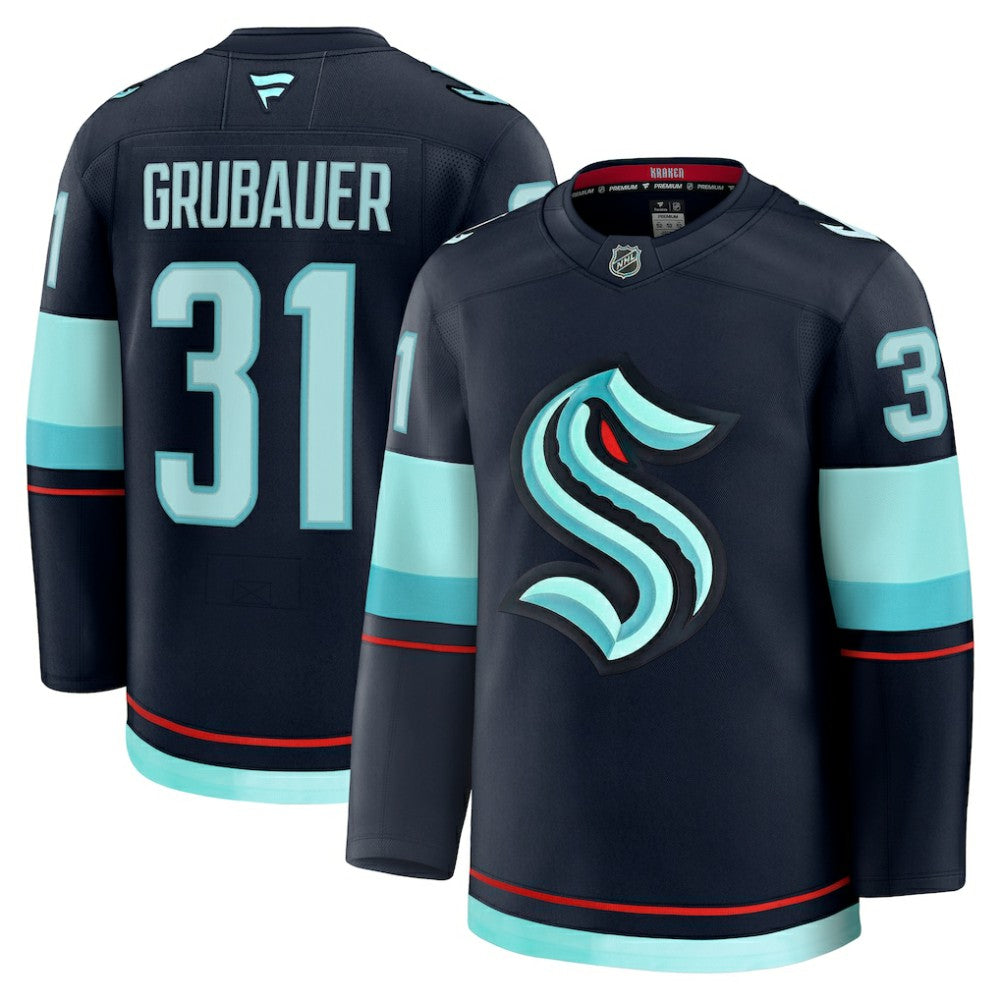 NHL Deep Sea Blue Philipp Grubauer Seattle Kraken Fanatics Home Premium Jersey