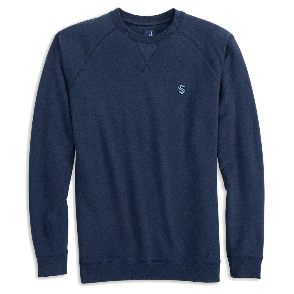 NHL Deep Sea Blue Seattle Kraken johnnie-O Freeman Tri-Blend Raglan Pullover Sweatshirt