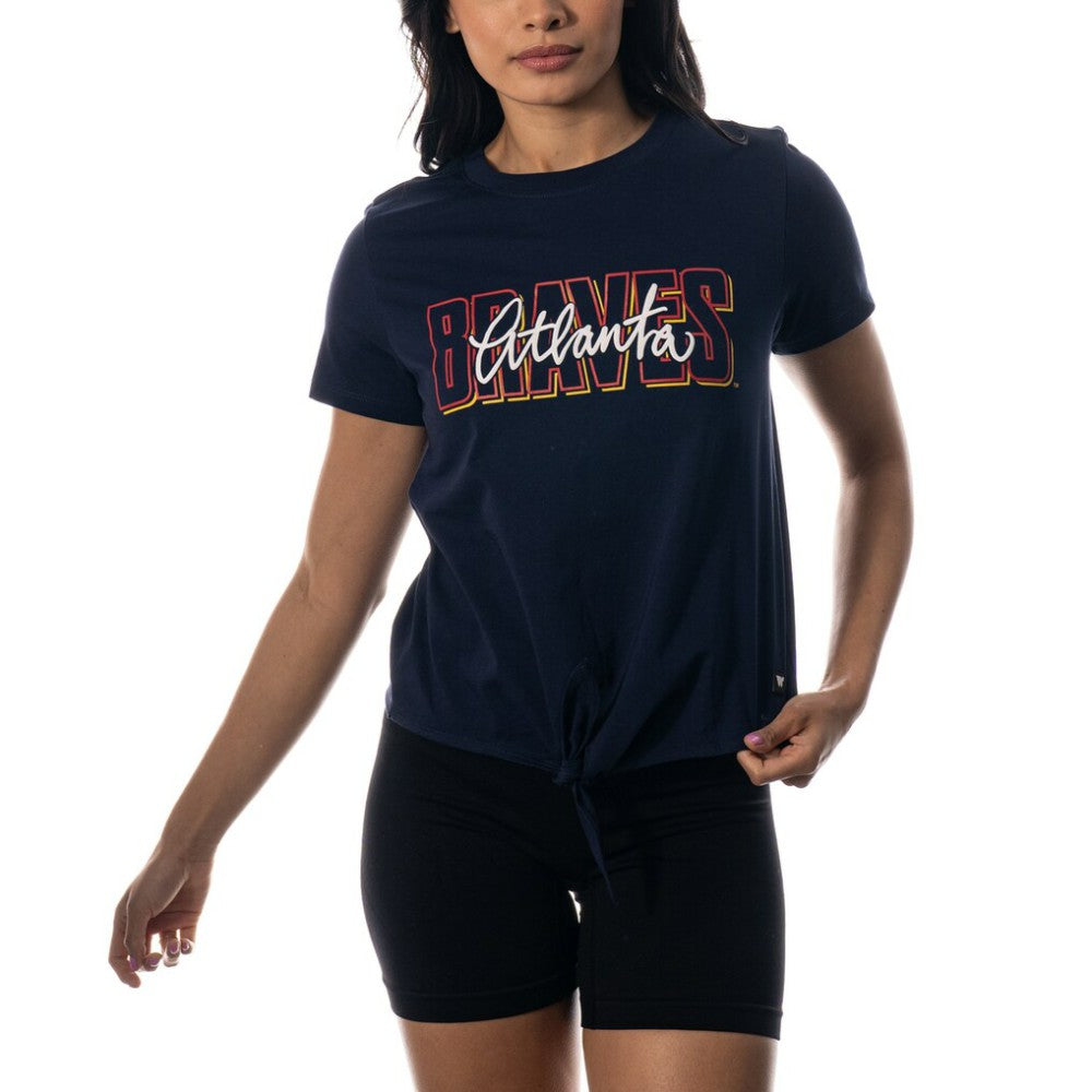 MLB Atlanta Braves The Wild Collective Women's Twist Front T-Shirt