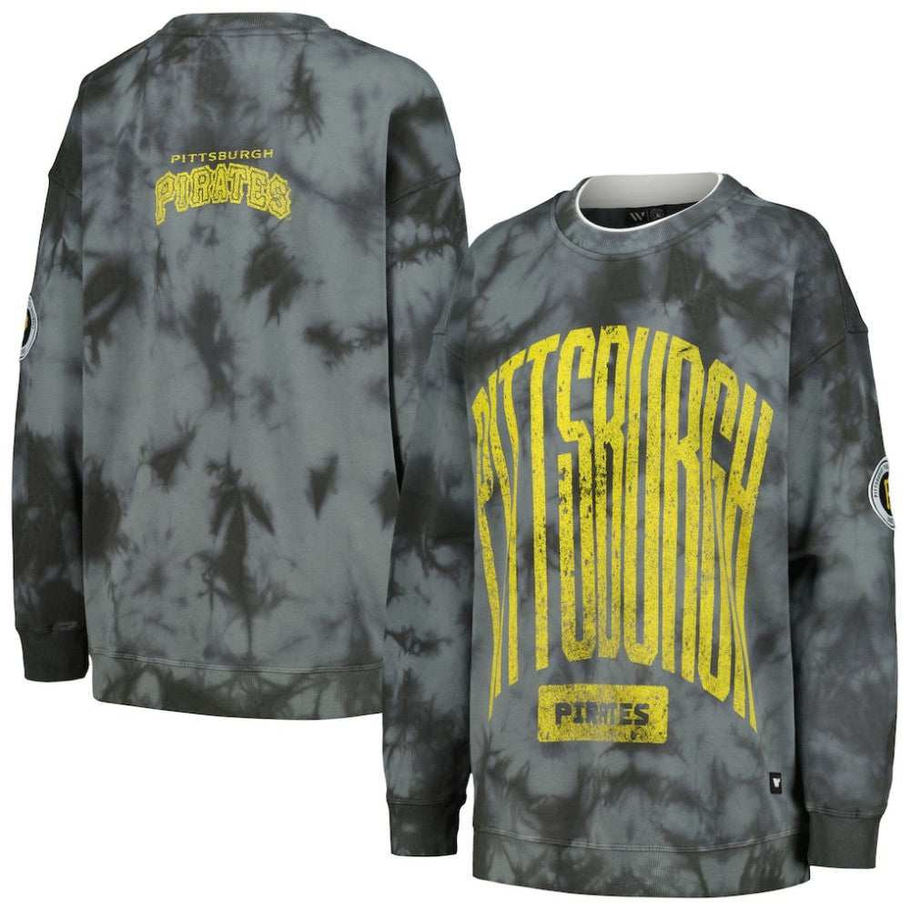 MLB Pittsburgh Pirates The Wild Collective Women's Overdyed Pullover Sweatshirt
