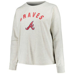 MLB Atlanta Braves Profile Women's Plus Size French Terry Pullover Sweatshirt