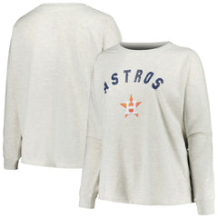 MLB Houston Astros Profile Women's Plus Size French Terry Pullover Sweatshirt