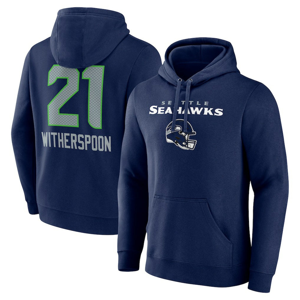 Devon Witherspoon Team Wordmark Player Name & Number Pullover Hoodie - Seattle Seahawks
