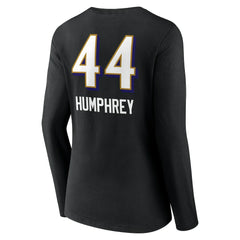 Marlon Humphrey Women's Team Wordmark Player Name & Number Long Sleeve V-Neck T-Shirt - Baltimore Ravens