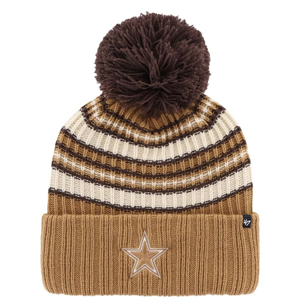'47 Women's Espresso Cuffed Knit Hat with Pom - Dallas Cowboys