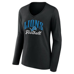 Women's Victory Script V-Neck Long Sleeve T-Shirt - Detroit Lions