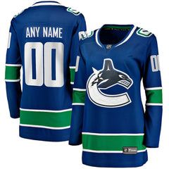 NHL Blue Vancouver Canucks Fanatics Women's Breakaway Custom Jersey