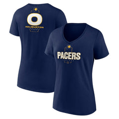 NBA Tyrese Haliburton Indiana Pacers Women's Behind The Back Name & Number V-Neck T-Shirt