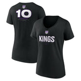 NBA Domantas Sabonis Sacramento Kings Women's Behind The Back Name & Number V-Neck T-Shirt